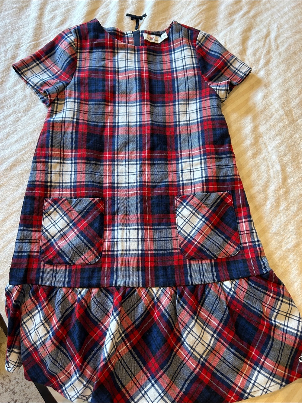 Vineyard Vines Red, Navy & White Plaid Girls' Dress